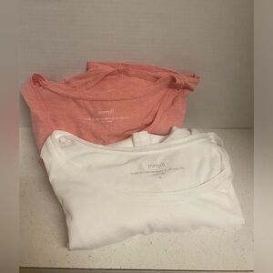 Pure Jill Peach and White Elliptical Pima Cotton Tees Bundle Size XL